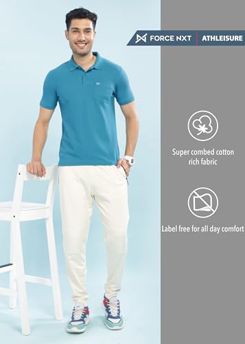 Image of Force NXT Polo Neck T-Shirt for Men Pack of 1 | Regular Fit T-Shirt for Men | Premium Super Combed Rich Cotton Polo Shirt | Men's Ultra Soft Half Sleeve T-Shirt