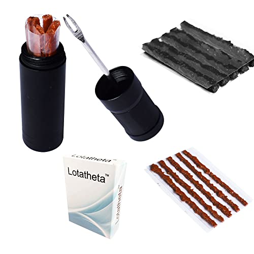 Lotatheta Bike Tubeless Tire Tyre Repair Kit Plugger Plugs Tool Repair Tires Fix Flat Puncture MTB and Road Mountain Bicycle +15 Strips (5 x1.5 mm + 5 x 2.5 mm + 5 x 3.5 mm)