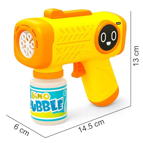 Image of VGRASSP Rechargeable Bubble Maker Toy Gun for Kids with Soap Solution Bottle, Type-C Charging Cable and Lights - Indoor and Outdoor Bubble Machine Toy Gift - Color As Per Stock