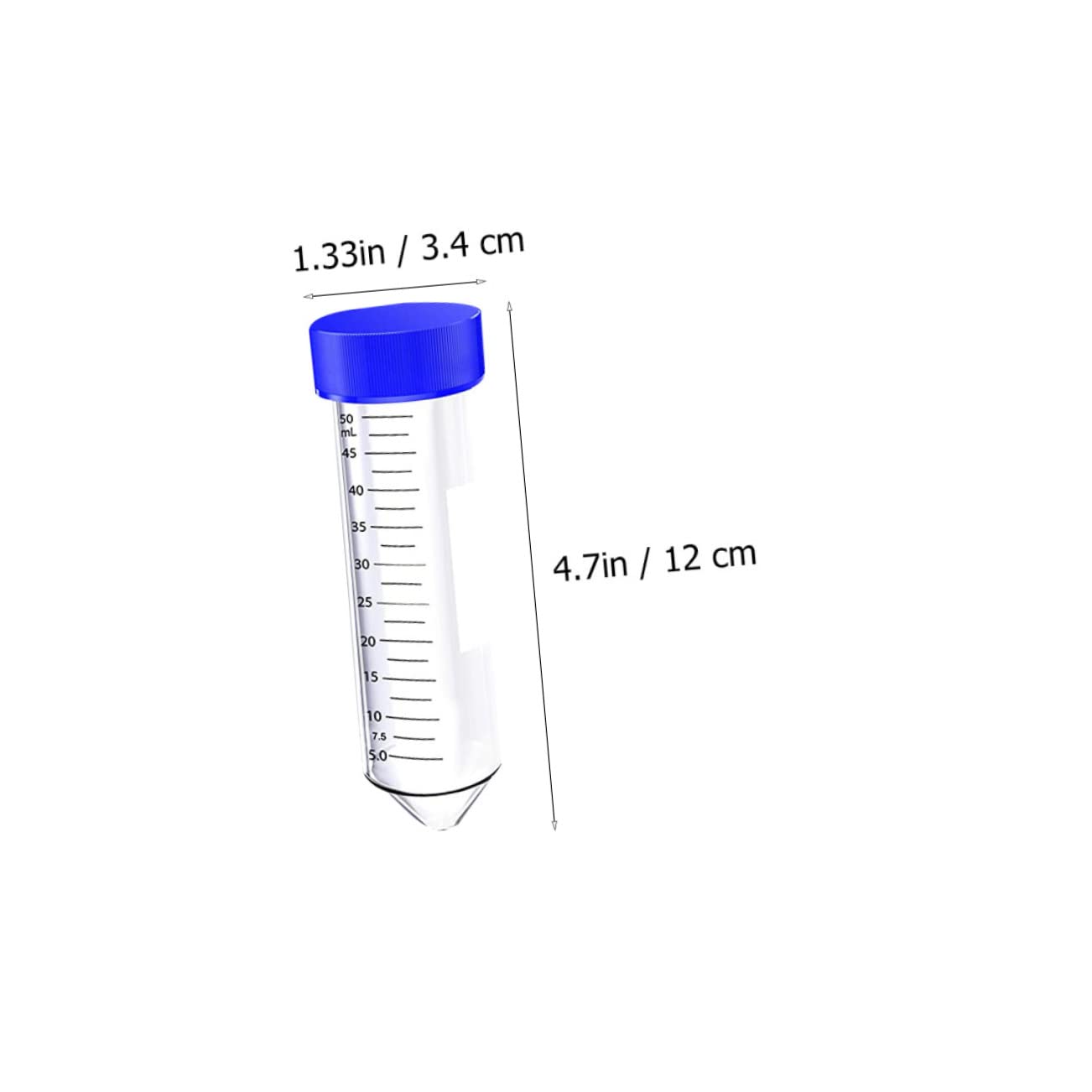 LIFKOME Provette da Centrifuga con Fondo Conico 50ml Blu in Plastica | Graduazione Precisa , Lettura Immediata , Confezione da 50 Pezzi Colore Casuale
