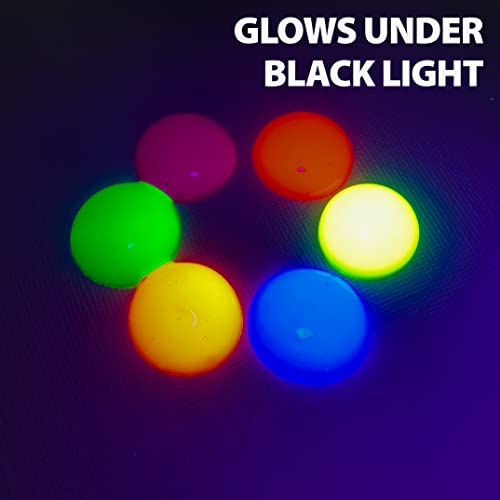 Image of milo Fluorescent Acrylic Paint Set, 6 Neon UV Colors, 32 oz Bottles | Glows in Black Light, AP Certified Non-Toxic, Made in USA, Arts & Crafts Paints for Artists, Student, Hobby Painters, Mixable