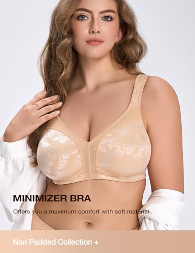 Image of Wingslove Women's Minimizer Bras Full Coverage Wirefree Comfort Plus Size Bra Large Bust Non Padded
