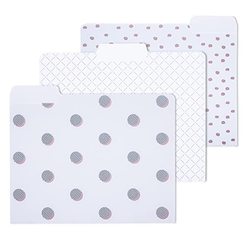 Y Yoma 12 Pack Rose Gold File Folders Letter Size Decorative File Folder Cute Pretty Colored Heavyweight Filing Folder Office Supplies File Organizers For Office School Home Desktop With 1/3-Cut Tab #TOP15