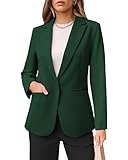 luvamia Woman's Blazer Jacket Women Womens Outfits Dressy Casual Dark Green Size X-Large Size 16 Size 18