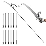 FLORA GUARD 16.5 FT Pole Saw, Extendable Tree Pruner with 12 Stainless Steel Poles, Aluminum Alloy Head, SK5 Saw for Tree Trimming, Branch Cutting, Yard & Garden Pruning