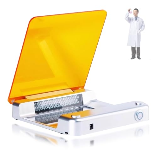 Transiluminador de luz azul, equipo de corte de gel de luz LED de escritorio, área de observación de 70 x 160 mm, brillo ajustable para investigación de laboratorio