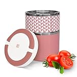 Iris Barcelona - Double Lunch Box, Thermal Stainless Steel Lunch Box, 2 Compartments, Insulated Lid and Handle, 900 ml Pink