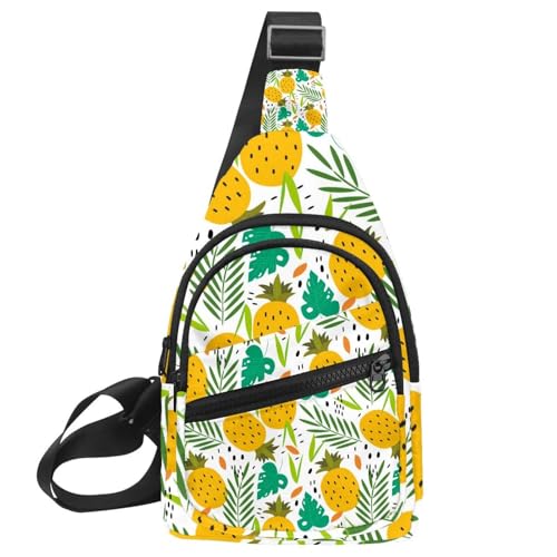 Sac de poitrine pour femme motif golf vintage en toile étanche multicolore 30x18cm