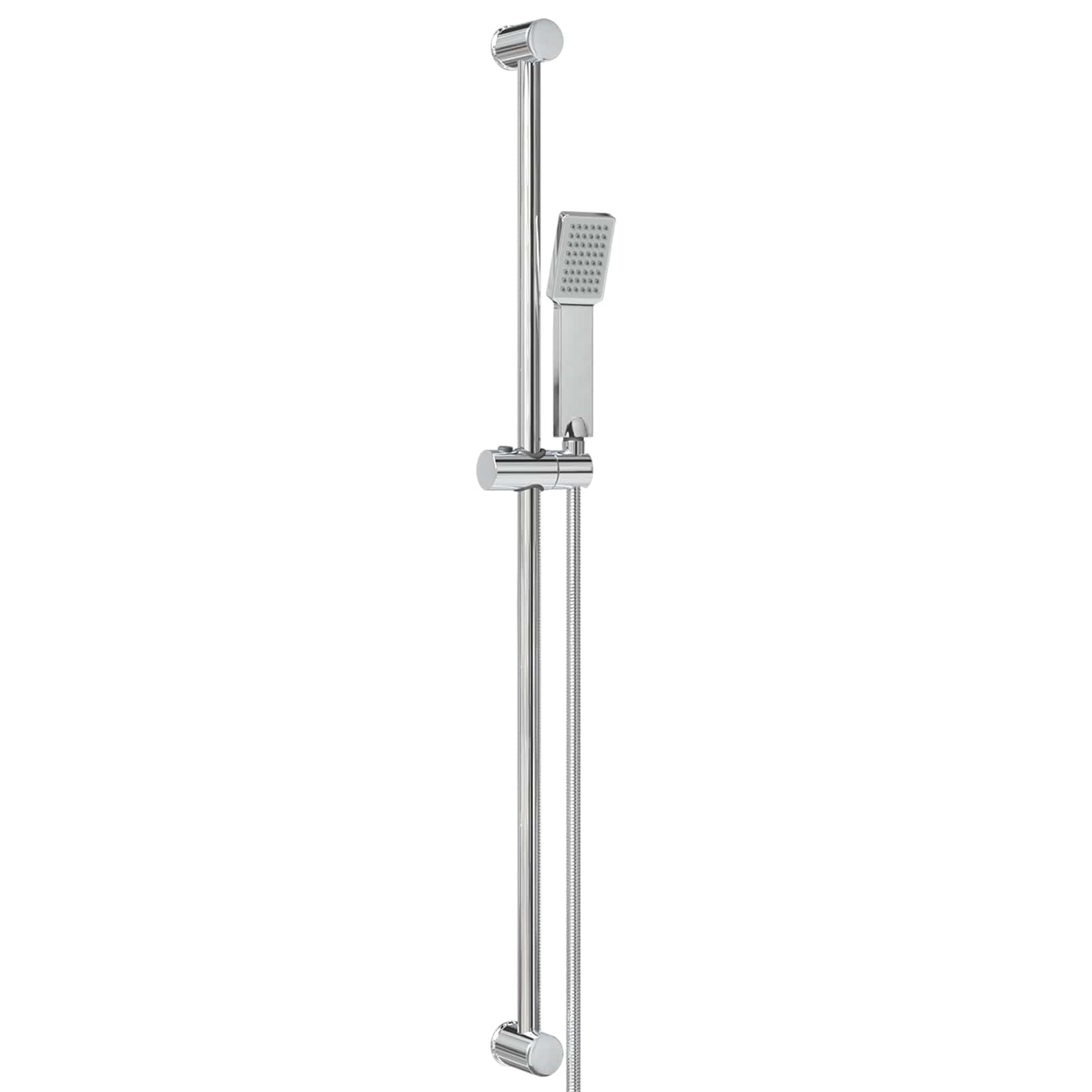 Sistema de ducha de acero inoxidable para baño, grifo de ducha montado en la pared con manguera de ducha de 150 cm, cabezal de ducha giratorio 360°, resistente a la corrosión, diseño cromado