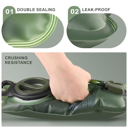 Hydration Bladder, 3rd Generation Water Bladder for Hiking Backpack, Upgrade Leak-Proof Water Reservoir, BPA-Free, 2 Liter Capacity, Premium Water Pouch, Easy To Carry for Biking, Running, Skiing