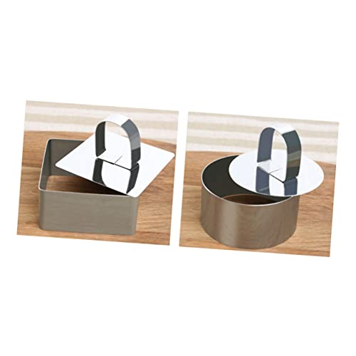 MAGICLULU 2piezas Anillo Para Tartas Inoxidable Molde Para Mousse Cortadores De Pastel Con Empujador Para Decoración y Hornear
