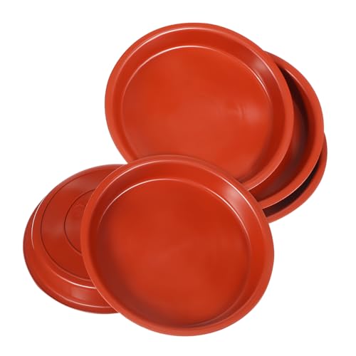 ibasenice 5 Pièces Plateau de Fleurs Plastique Rouge Lot de Soucoupes Rondes pour Pots de Plantes pour Intérieur et Extérieur Protection Débordements et Élégance Décorative
