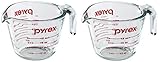 Pyrex Prepware 1 Cup Measuring Cup with Red Graphics (Pack of 2)