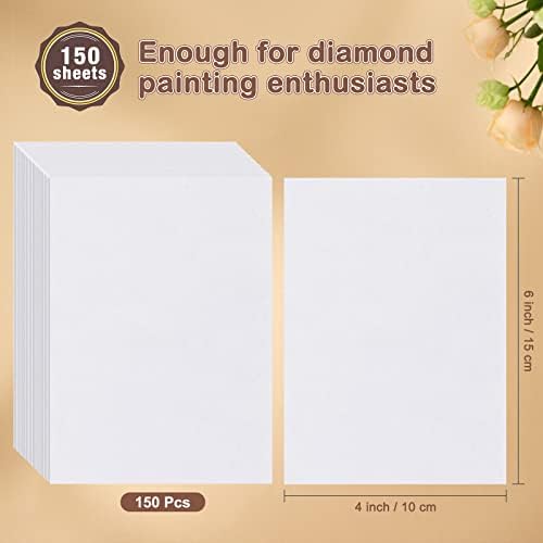MXJSUA 150 Pieces Diamond Painting Release Paper 15 x 10 CM, Diamond Art Painting Release Paper, Double-Sided Non-Stick Diamond Painting Cover Replacement Paper, 5D Diamond Painting Accessories Tool