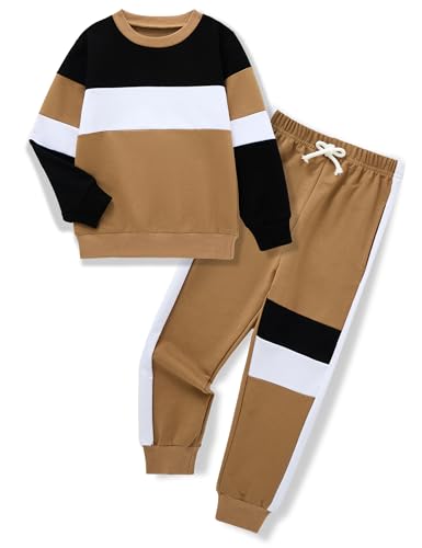Image of mkodopy Boys Clothes Hoodie Sweatsuits Tops and Pants Boys Fall Winter Outfits Boy Clothing Set