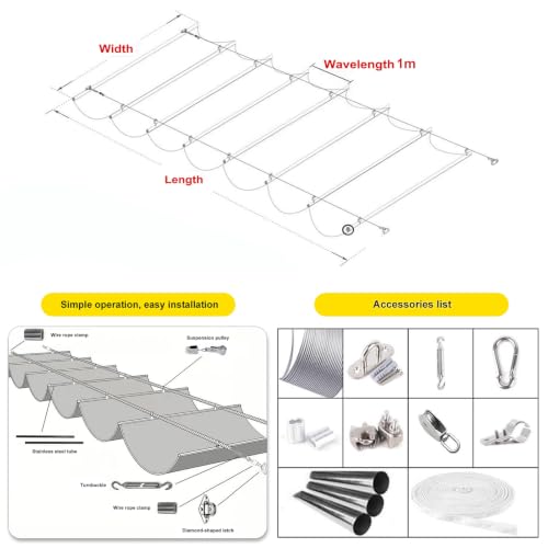 Couverture d'ombre ventilation en forme de U rétractable 1.4x6m - 8