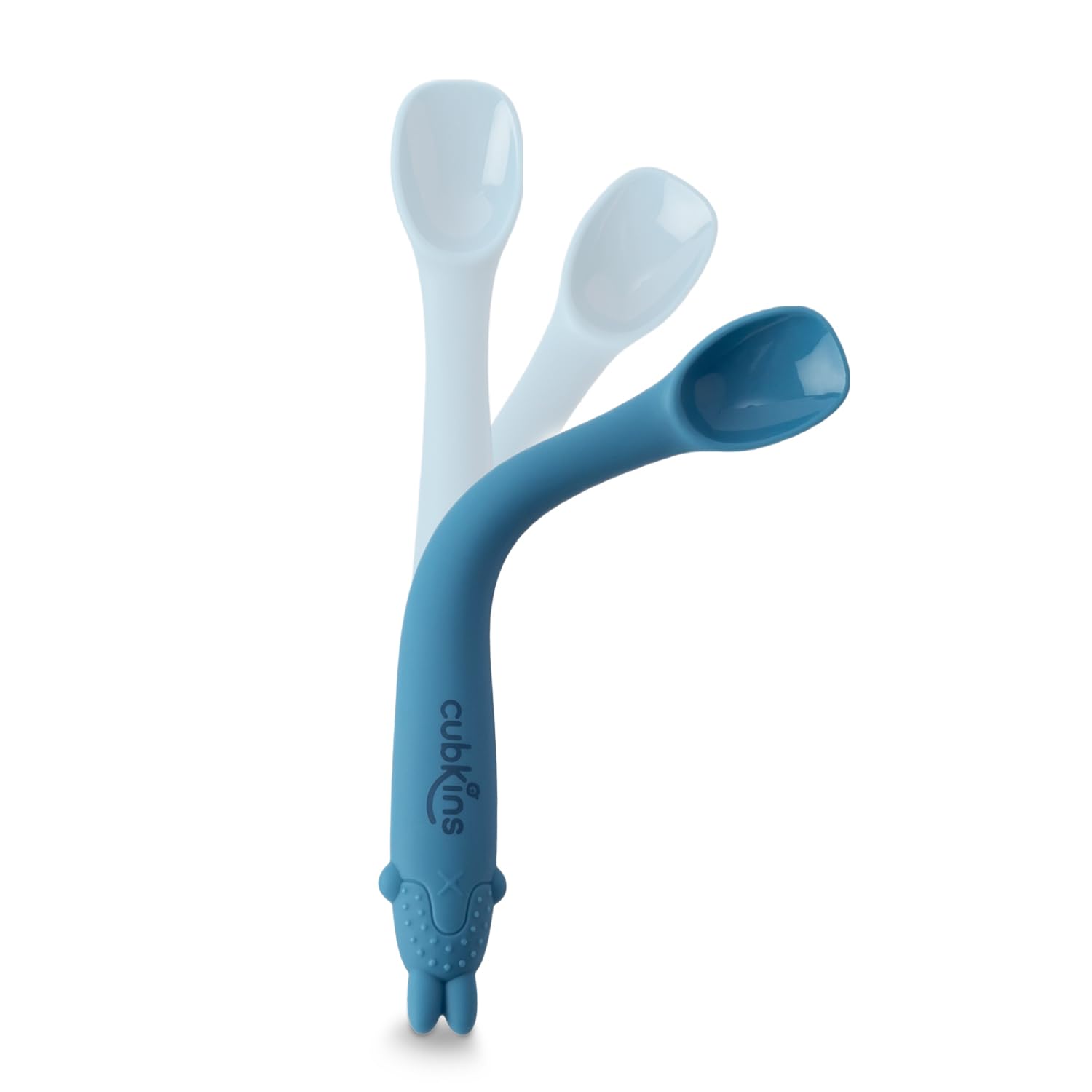 Early Feeding Bendable Silicone Spoon for Newborn Babies, Toddlers & Kids | Non-Toxic, Food Safe and BPA Free | Washable and Reusable (Blue Olive)