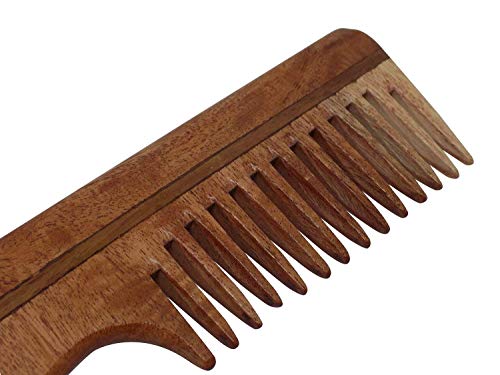 Image of Ekan 100% Natural Handmade Neem Wood Comb For Control Hair Fall And Hair Regrowth For Men And Women Pack Of 1 (Neem wood Comb Model no -4)