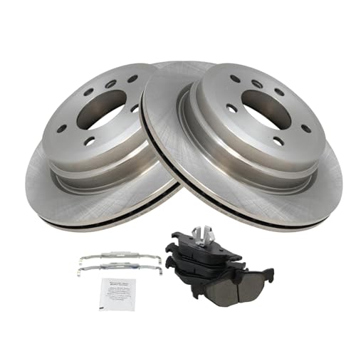 Image of TRQ Rear Brake Pad and Rotor Set Semi Metallic Rotors | For 2007-2013 BMW 328i 2009-2013 328i xDrive 2007-2008 328xi 2013-2015 X1