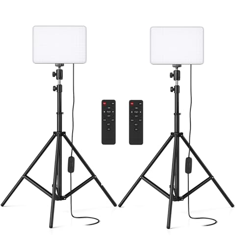 Image of GiftMax RL-11 LED Video Soft Light Panel, 35W for Studio Photography | Video Recording | Conference | YouTube,2700K-5700K CRI95+ | with Remote Control 7 ft Tripod Stand Pack of 2