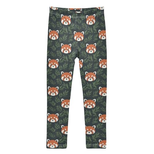 Girls Leggings Soft Toddler Ankle Length Bottoms Red Panda Kids Dance Yoga Pants 4-10 Years