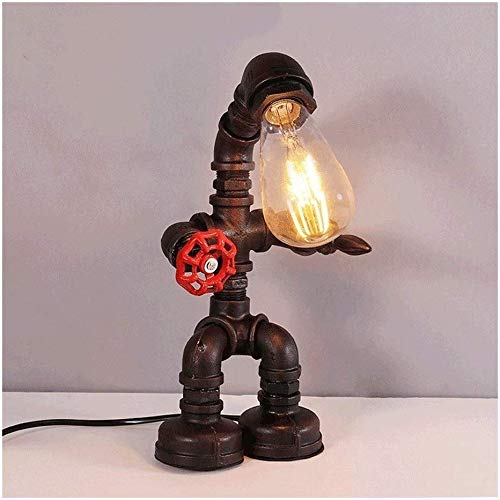 DBAF Lampe De Table Industrielle LOFT Robot Lampe De Bureau Rétro Iron Man Bureau Lampe De Bureau LED Lampe De Lecture Pipe en Fer Edison Lampe De Bureau, E27