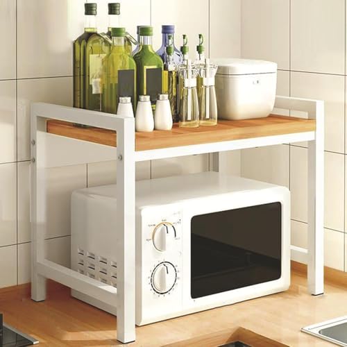 Multi-Functional Microwave Shelf Stand - Space-Saving Kitchen Organizer & Printer
