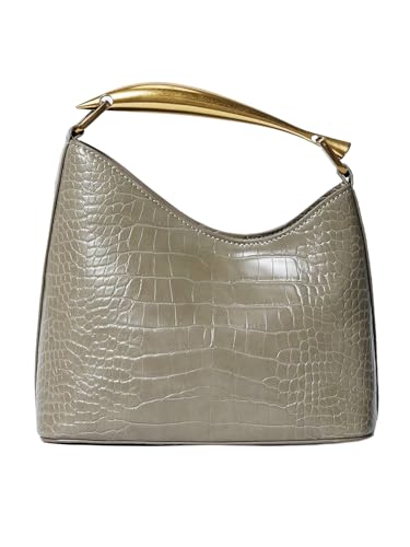 Milumia Women‘s Crocodile Print Top Handle Satchel Handbags Asymmetrical Shoulder Bags