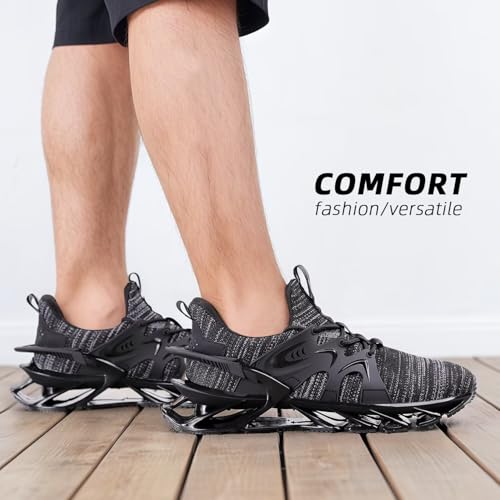 Image of Men's Running Shoes Fashion Sneakers Breathable Blade Non Slip Walking Shoes Gym Sport Trainer Athletic