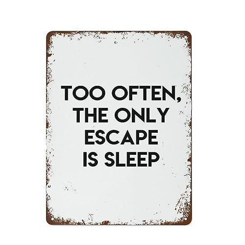Often the Only Escape is Sleep ���B���e�[�W���^���T�C���A�[�g�|�X�^�[ ���[�e�B���e�B�M�t�g �z�[���R�[�q�[ ���r���O���[�� �X�� �Ǒ��� �A���~�Ŕ� 12x16�C���`