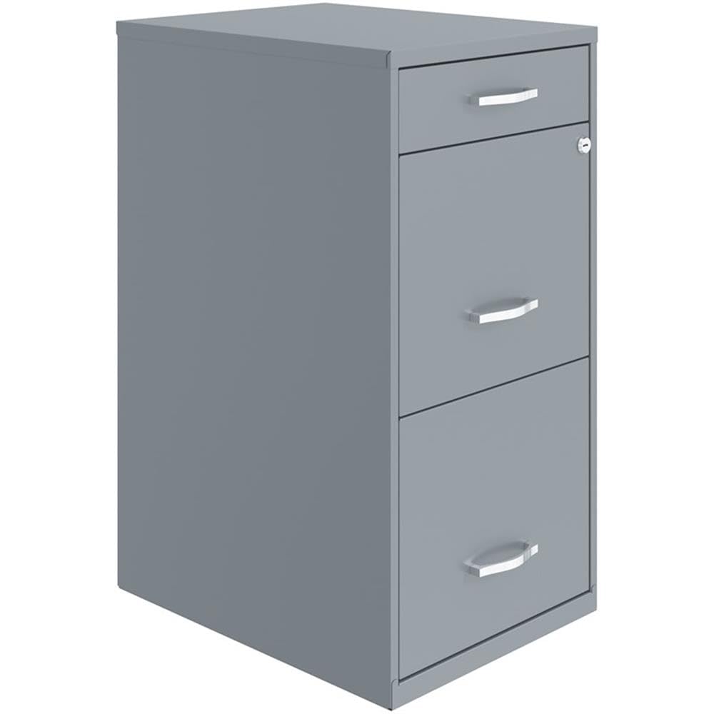 Hirsh Industries Space Solutions 18 inch 3 Drawer Metal File Cabinet with Pencil Drawer Gray