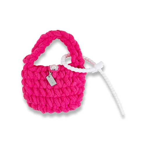 Sonix Knit Earbud Pouch | Crochet Keychain Storage Case Cover Bag Charm for AirPods with Removable Silicone Loop Accessory | Pink