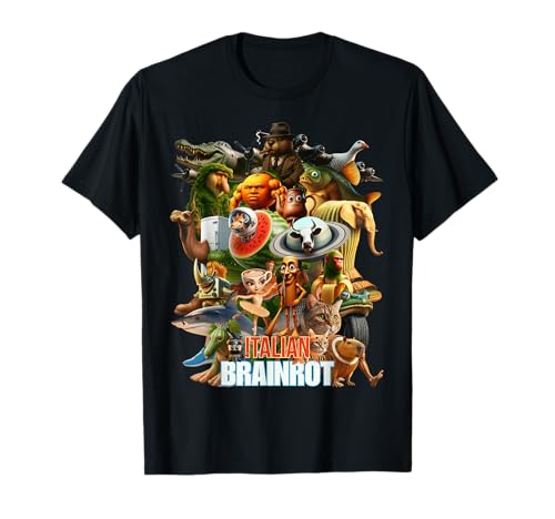 Italian Brainrot Viral Meme Collage Gen Z T-Shirt