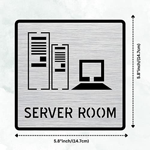 Image of CVANU 1pc Silver Acrylic SERVER ROOM Self-Adhesive Sign Board for Office /Hospital /Cafe Sign Board c85