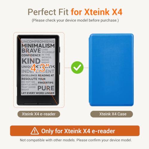 Image of CoBak Magnetic Case for XTEINK X4, Ultra-Lightweight Protective Cover for Xteink X4 E-Reader, Secure Magnetic Attachment(Lake Blue)