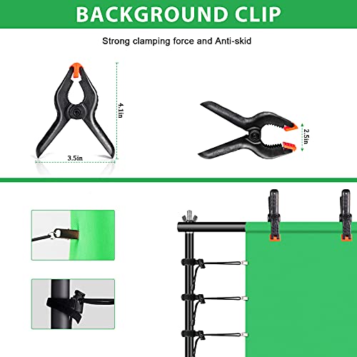 Hpusn Adjustable Backdrop Stand Kit 10Ft: Photo Video Studio For Wedding Party Stage Decoration, Background Support System Kit For Photography Studio With Clamp, Sand Bag, Carry Bag #TOP5