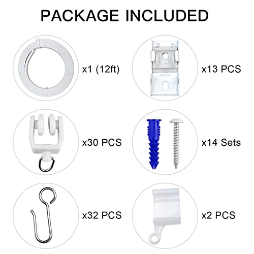 Kxlife Flexible Curtain Ceiling Track, Curved Ceiling Track For Curtains, Hospital Curtain Track System, Room Divider Curtain Track(12 Ft) #TOP4