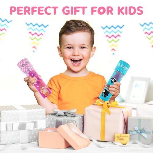 image for D-FantiX Classic Tin Kaleidoscope for Kids, 2 Pack Retro Toys - Educat