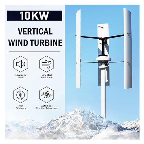 Wind Turbine Generator Kit, 10KW 12V 24V 48V Vertical Wind Energy Turbine Generator For Home Low Noise 10000W AC 3 Phase Windmill Low Wind Speed Starting Wind Turbines for Hybrid Solar Wind System(24V