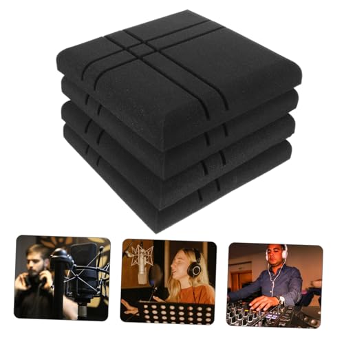 Sosoport 4 paneles acústicos absorbentes de sonido para reducción de ruido, autoadhesivos, para estudio, dormitorio, Ktv y espacios de grabación miniatura 5
