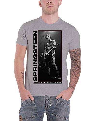 Bruce Springsteen T-shirt Wintergarden Photo Logo Ny officiell herr grå, Grå, M