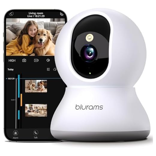 blurams 2K Überwachungskamera Innen, 360° WLAN Kamera,2.4G/5G, Bewegungsverfolgung Nachtsicht Haustier Kamera mit Zwei-Wege-Audio,kompatibel mit Alexa und Google