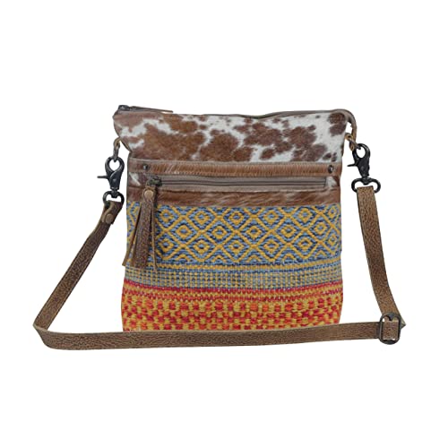 Image of Myra Bag Aztec Purse for Women - Canvas Bag with Real Leather Detailing, Boho Handbags for Women, Cute Western Purse