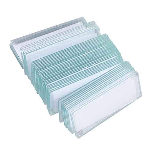 NAMOARLY 100 Pieces Experiment Glass Slide Microscope Slides Microscope Accessories Slides for Microscope Lab Microscope Slides Pocket Microscope Microscopes Square Glass