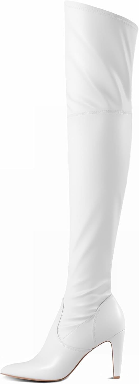 DREAM PAIRS Women's Thigh High Boots Over The Knee Heels Long Sexy Pointed Toe Boots