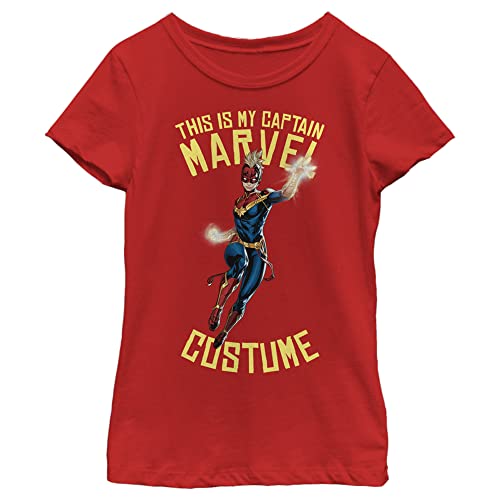 T-shirt Captain Marvel fille rouge taille M col rond en coton