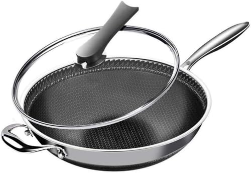 Wok - Wok Antiadherente de Panal Wok de Acero Inoxidable Sartén Antiadherente para el hogar Olla de Acero Inoxidable Wok para el hogar Wok de Cocina de inducción Estufa de Gas Olla es