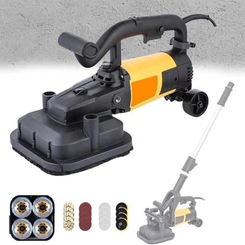 Concrete Grinder Polisher, 3800W Electric Floor Grinding Machine with Extension