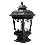  Sortie d\'usine traditionnelle Victoria créative moderne colonne lanterne sur pied style chinois IP65 étanche antirouille lampe de stigmatisation carrée en aluminium arrosé pilier en verre phare
