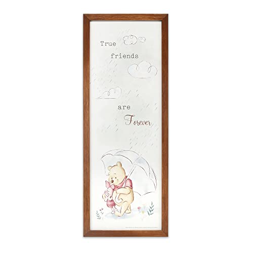 Image of Disney Winnie the Pooh and Piglet True Friends Are Forever Framed Wood Wall Decor - Large Winnie the Pooh Picture for Kids' Bedroom or Nursery